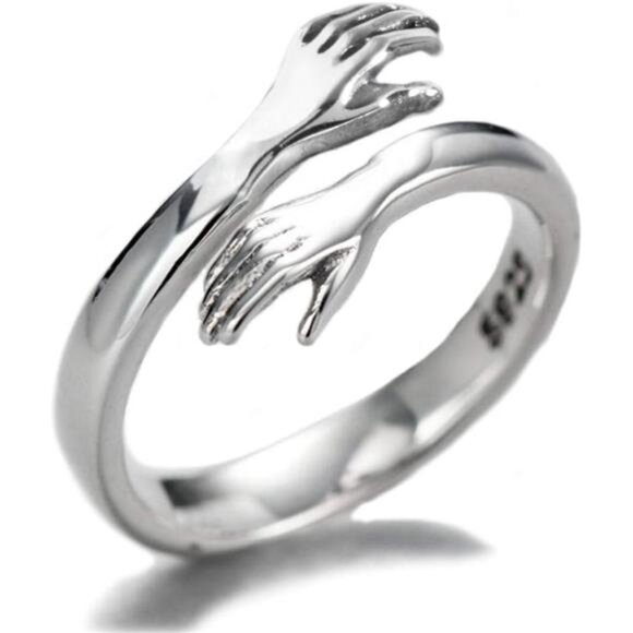 Come to My Arm 925 Sterling Silver Adjustable Hug Ring for Both Men and Women - Picture 1 of 7